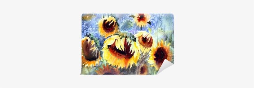 Watercolor Painting Of Beautiful Sunflowers - Watercolor Painting, transparent png download