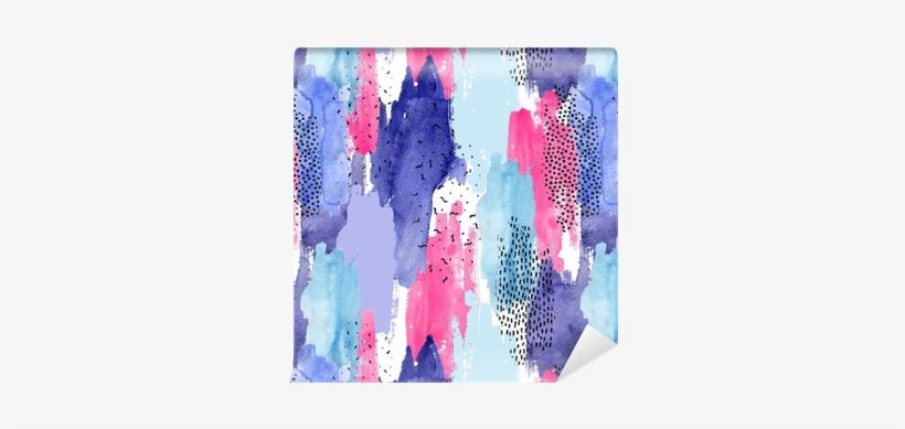 Abstract Watercolor And Ink Doodle Shapes Seamless - Wall, transparent png download