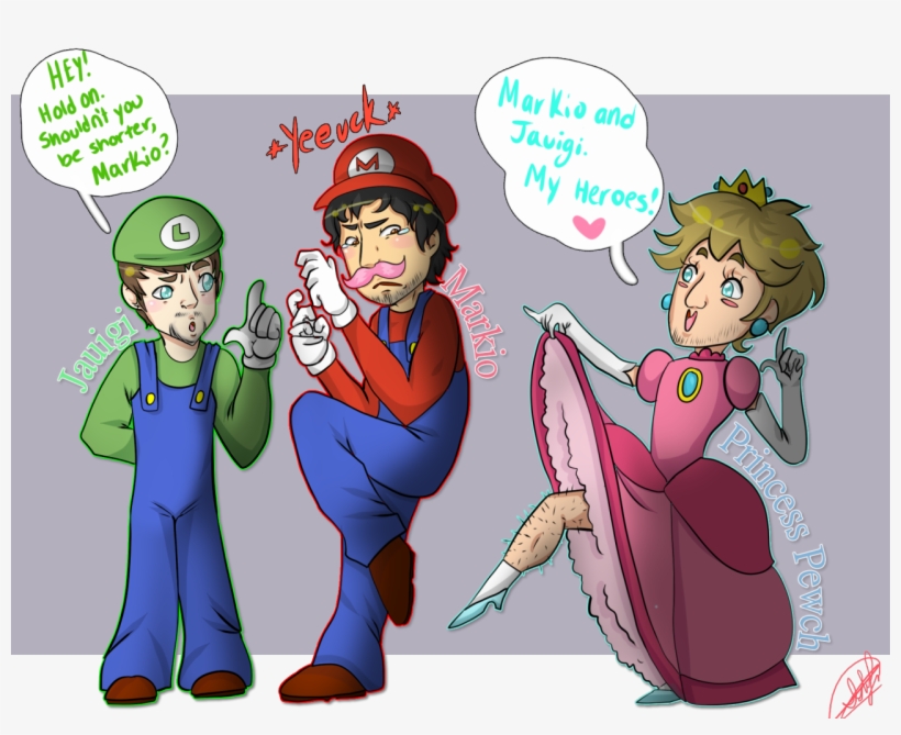 Jacksepticeye Markiplier And Pewdiepie As Luigi Mario - Pewdiepie X Markiplier X Jacksepticeye, transparent png download