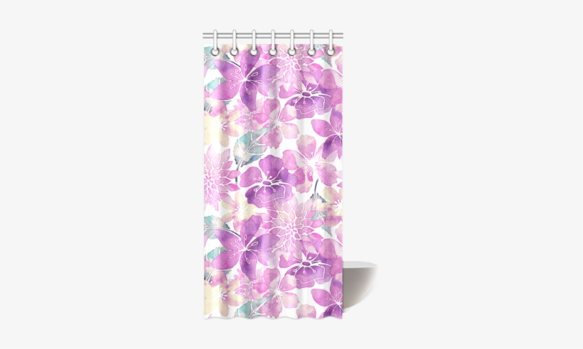 Pastel Watercolor Flower Pattern Shower Curtain - Patchwork, transparent png download