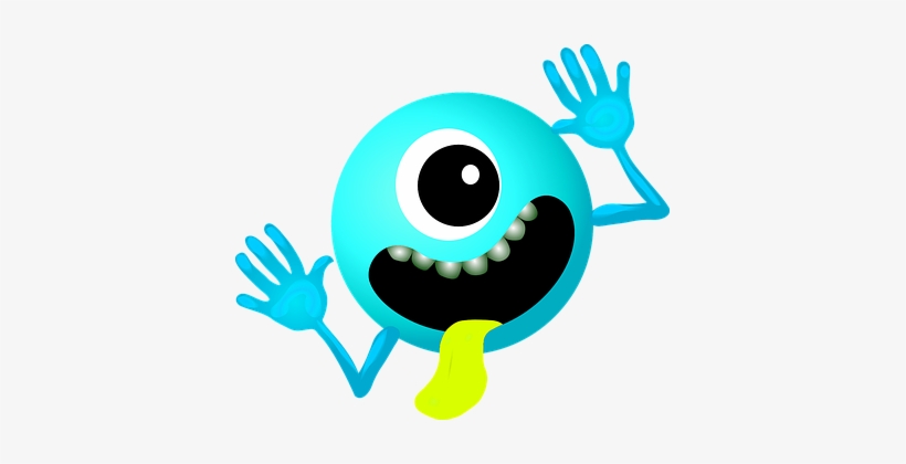 Alien Light Blue Smiley Monster Cartoon Ch - Galaxy Don T Panic, transparent png download