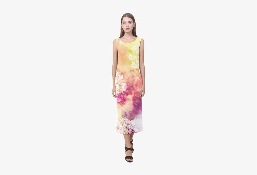 Watercolor Lotus Mandala Pattern - Dress, transparent png download