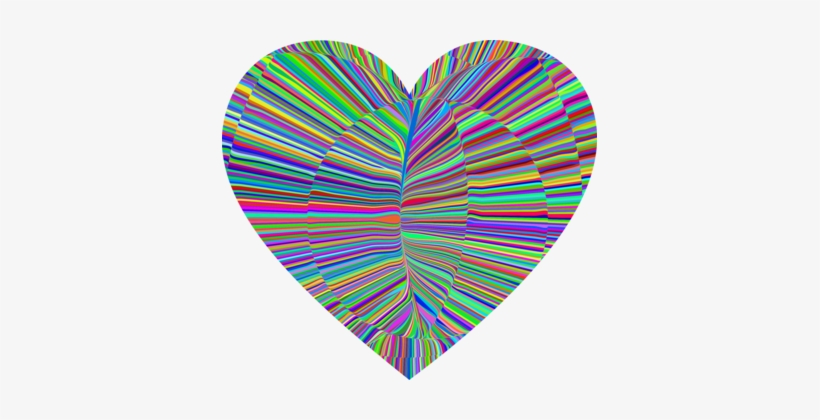 Psychedelic Art Psychedelia Mural - Psychedelic Heart, transparent png download