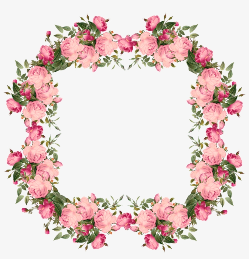 Peach Flower Clipart Rose Frame - Pink Roses Vintage Corner, transparent png download