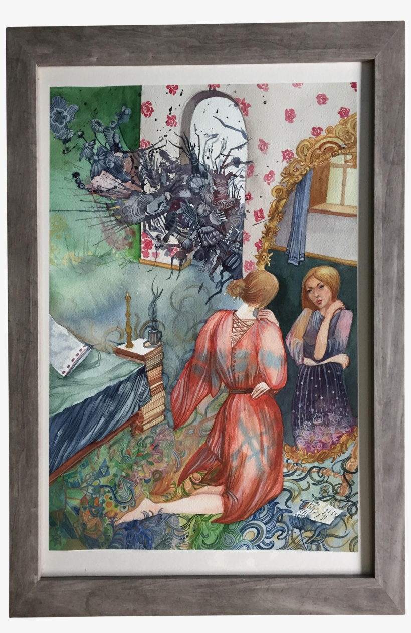 Original Watercolour Painting "mirror Reflection" By - Picture Frame, transparent png download