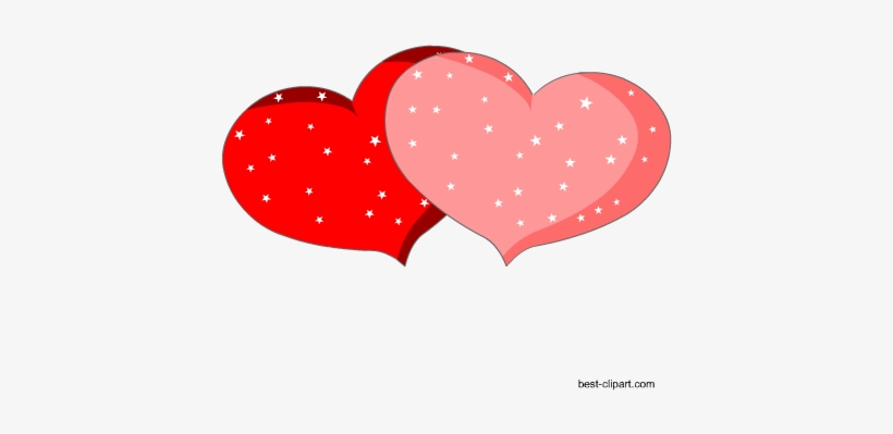 Red And Pink Sparkling Hearts, Clip Art Image - Clip Art, transparent png download