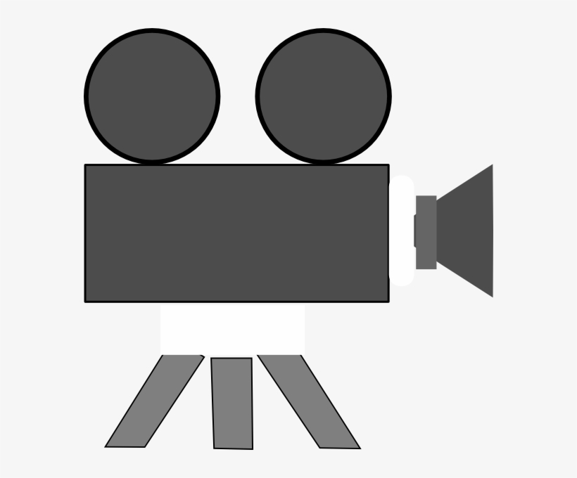 Camera Reel Clip Art At Clker - Black And White Cartoon Camera Drawing, transparent png download