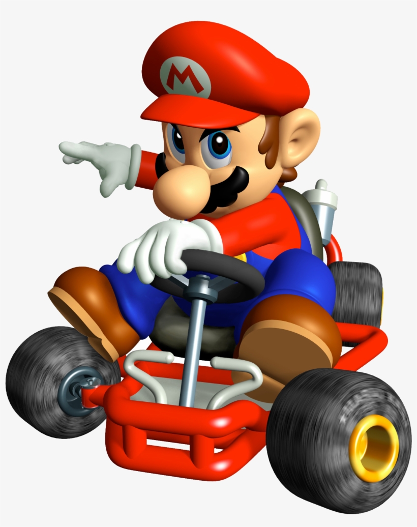 Super Mario On Kart Png Image - Mario Kart Super Circuit Mario, transparent png download