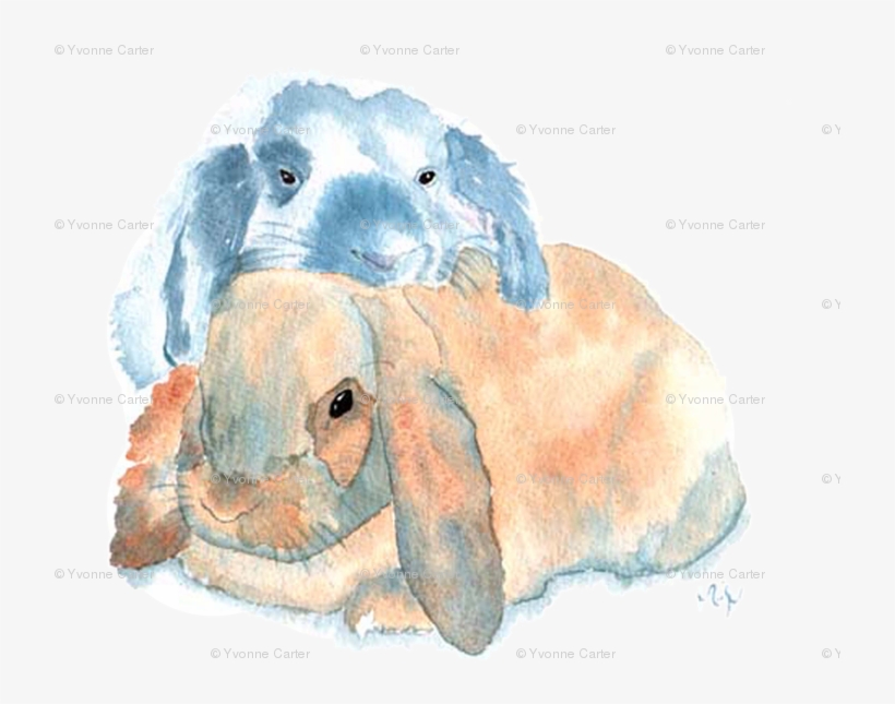 Two Bunnies Card, transparent png download