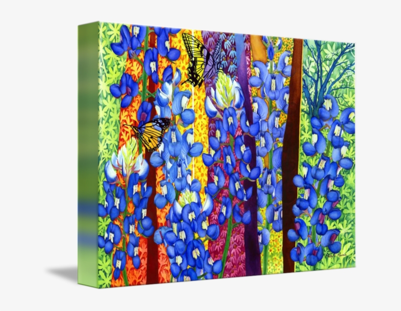 "bluebonnet Garden" By Hailey E - Gallery-wrapped Canvas Art Print 15 X 11 Entitled Bluebonnet, transparent png download