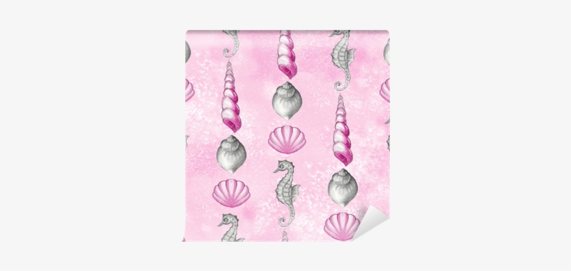 Watercolor Seamless Pattern 4 Wall Mural • Pixers® - Seashell, transparent png download