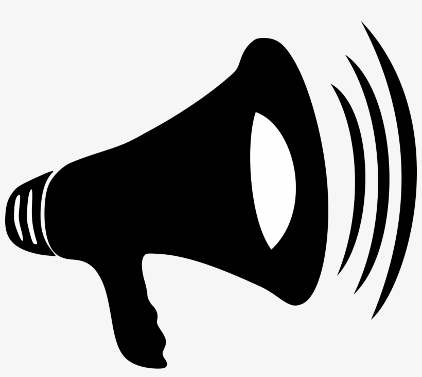 Black Megaphone Clipart - Megaphone Png, transparent png download