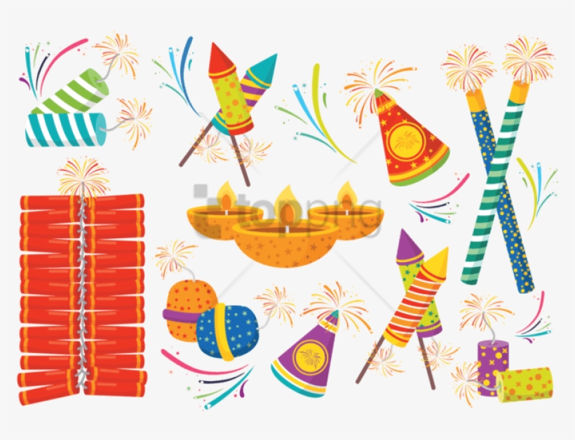 Deepavali Free Vector Art - Fireworks, transparent png download