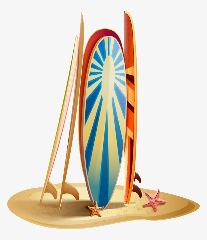 Seaside Colorful Surfboard Transparent Beach Decoration - Beach, transparent png download