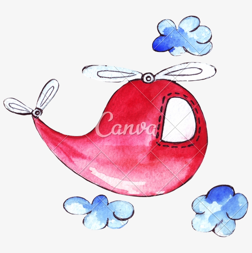 Celebration Drawing Watercolor - Watercolor Plane Png, transparent png download
