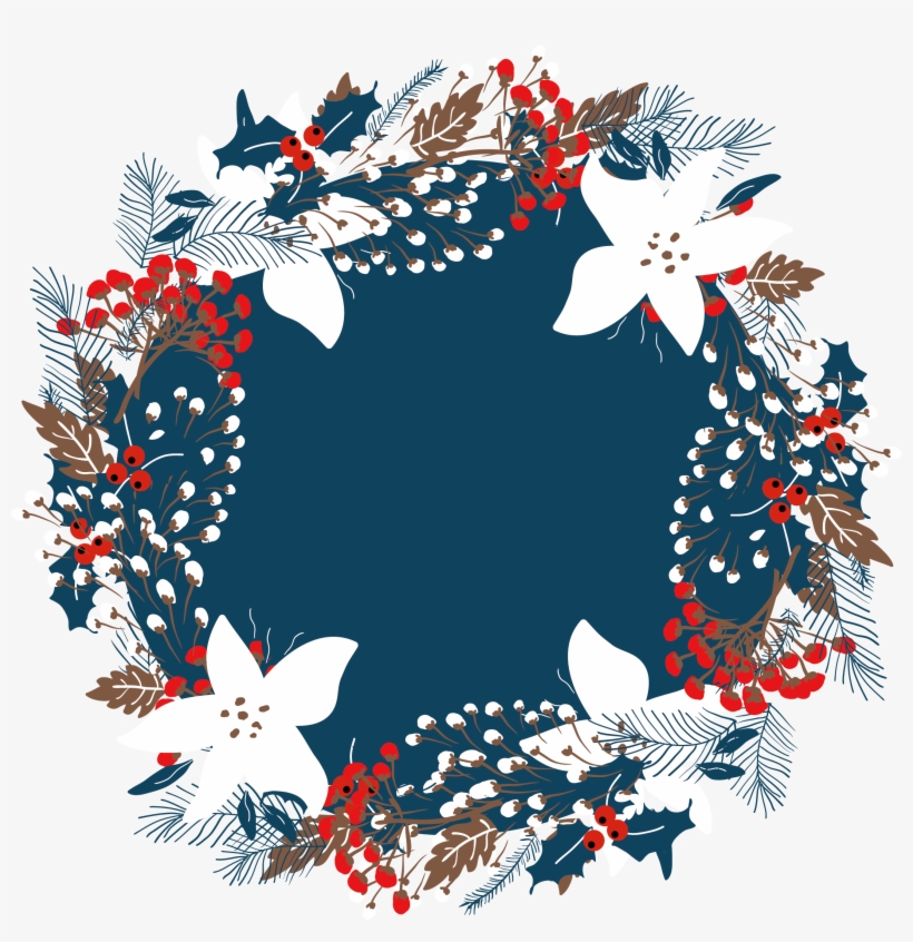 Christmas Wreath Illustration Beautiful Transprent - Vector Graphics, transparent png download