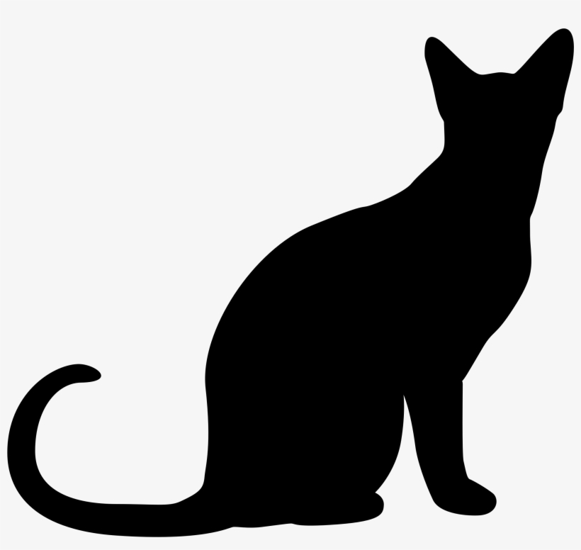 16624 Illustrat Of A Black Cat Pv - Cat Silhouette Clipart, transparent png download