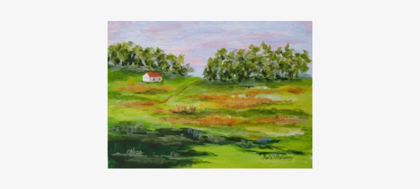 House On The Hillside - Painting, transparent png download