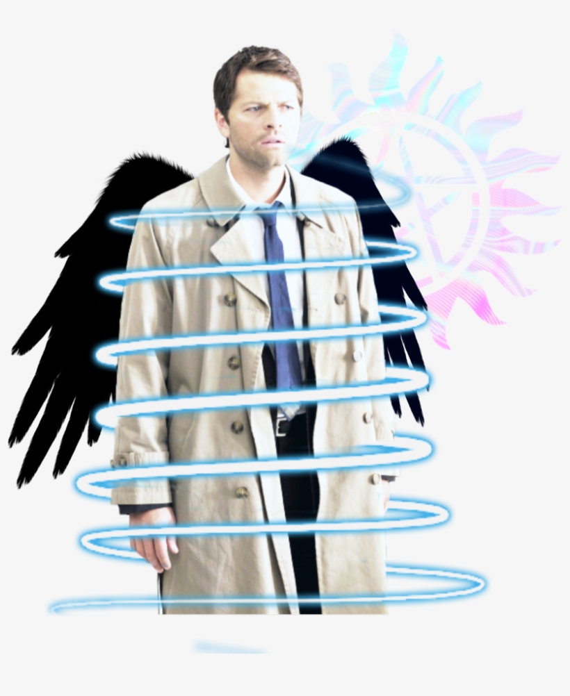Angel Cas Castiel Supernatural Show Edit Sticker Spn - Castiel, transparent png download