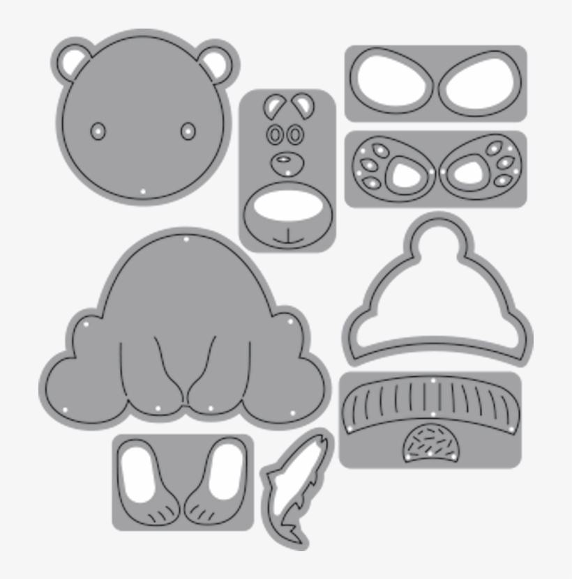 Polar Bear - Elizabeth Craft Metal Die-polar Bear, transparent png download