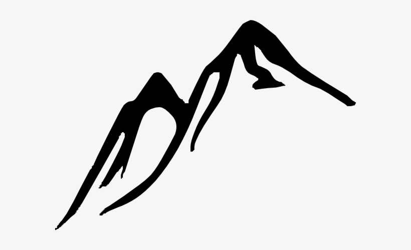 Clip Art Of Snowy Mountain Top Clipart - Mountain Clipart Black And White, transparent png download