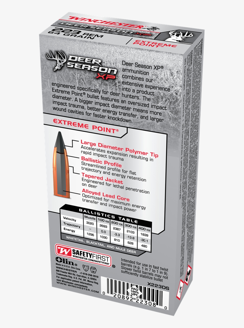 X223ds Box Image - Winchester Deer Season Xp 30 30 Ballistics, transparent png download