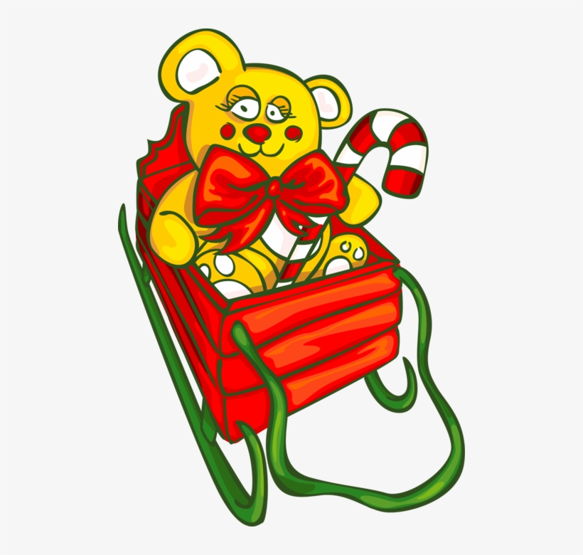 Vector Illustration Of Santa's Sleigh With Christmas, transparent png download