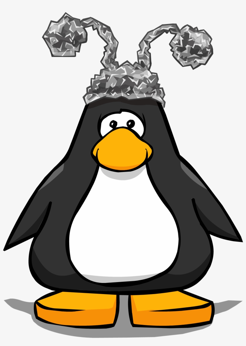 Tinfoil Hat On A Player Card - Penguin With Santa Hat, transparent png download