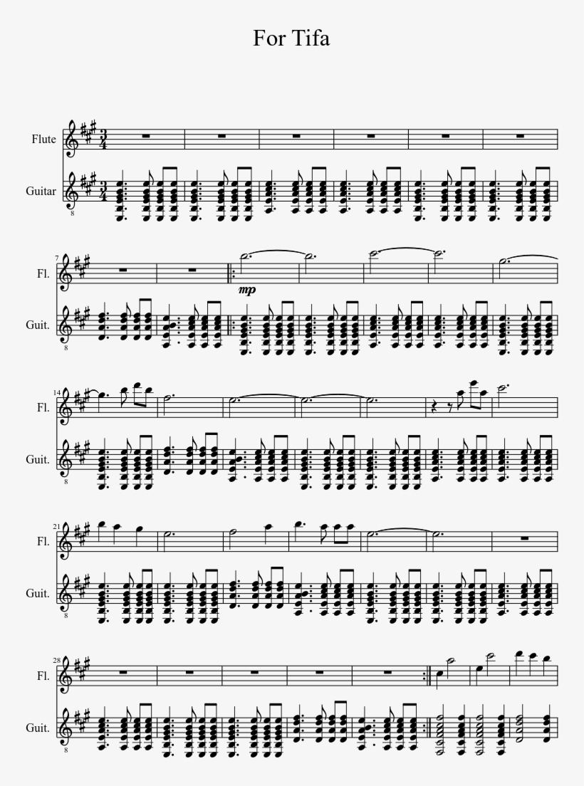 For Tifa Sheet Music 1 Of 3 Pages - Goldeneye 007 Sheet Music, transparent png download