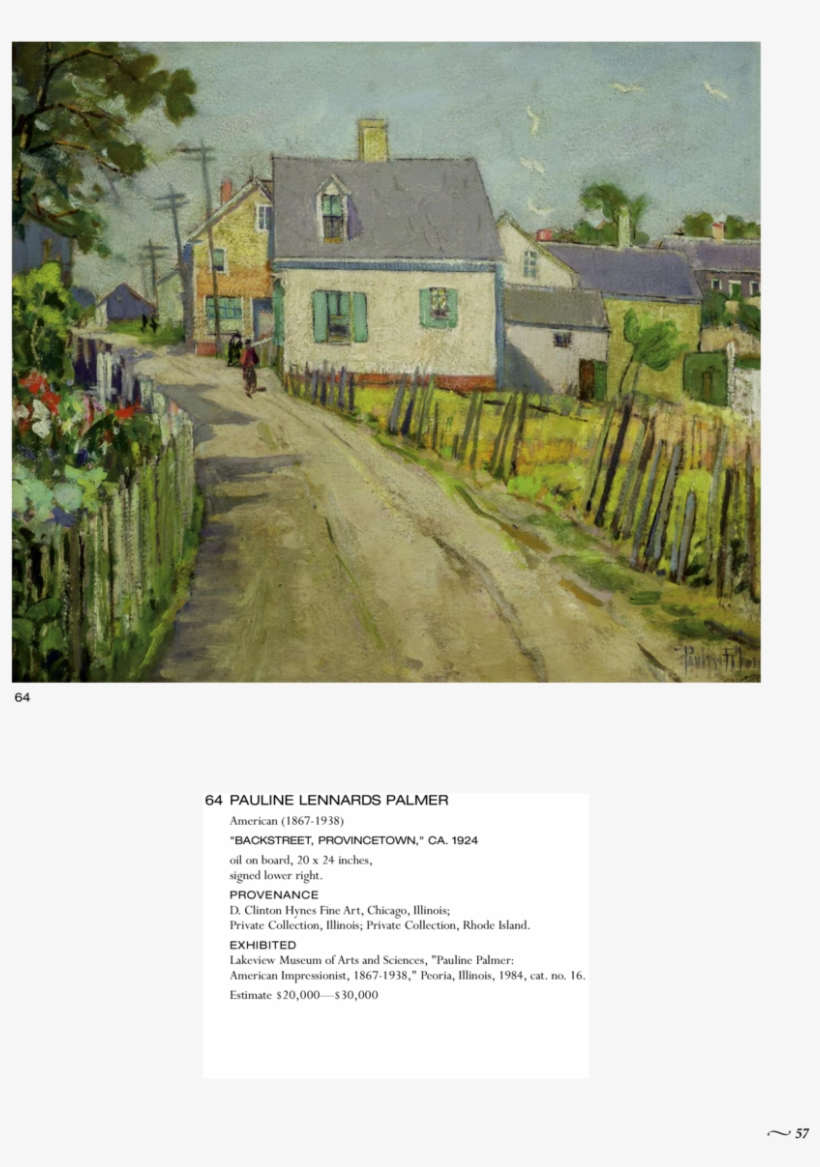 64 64 Pauline Lennards Palmer American 1867-1938 Backstreet, - Pauline Palmer A Glimpse Of The Sea, transparent png download