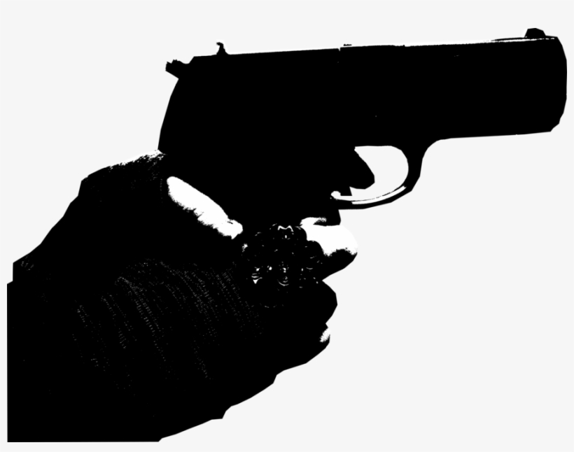 Open Hand Silhouette Png Female Stock Gun Clipart - Gun In Hand Silhouette, transparent png download