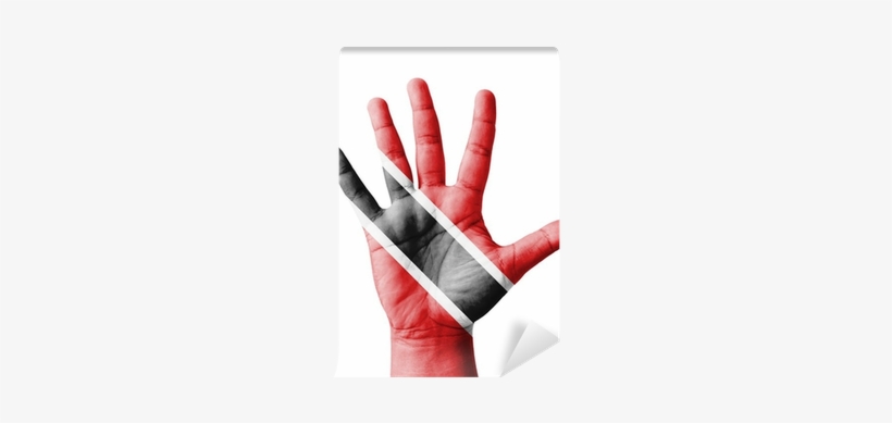 Open Hand Raised, Trinidad And Tobago Flag Painted - Flag Of Trinidad And Tobago, transparent png download