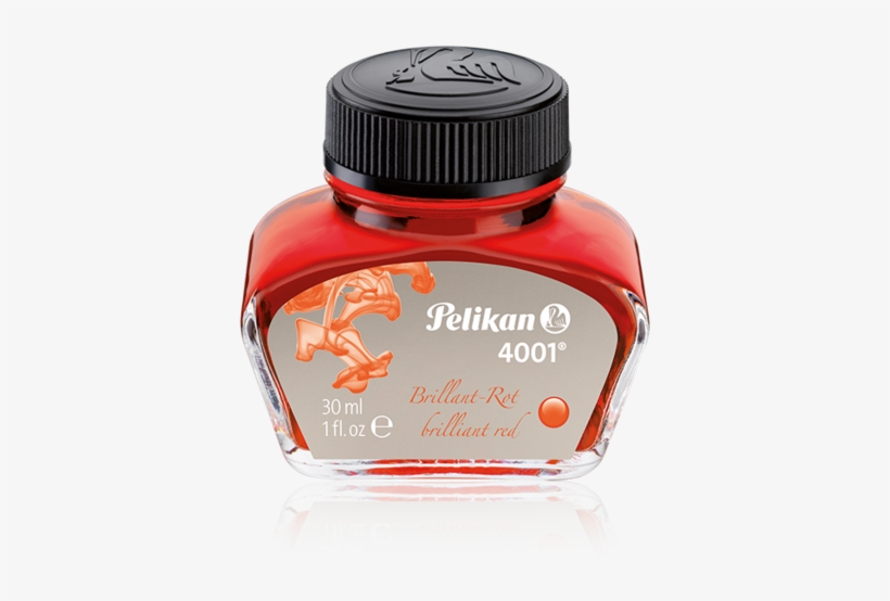 Pelikan 4001 Brilliant Red Ink - Pelikan 4001 : Brilliant Black Ink : 30ml, transparent png download