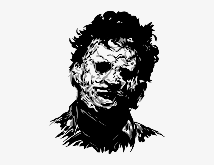 Click And Drag To Re-position The Image, If Desired - Leatherface Black And White, transparent png download