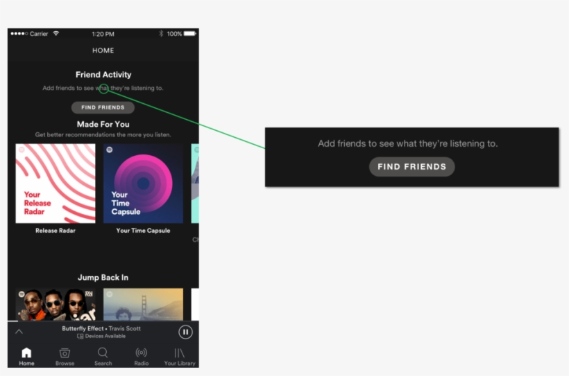 Home Empty State Callout - Spotify Activity Feed, transparent png download
