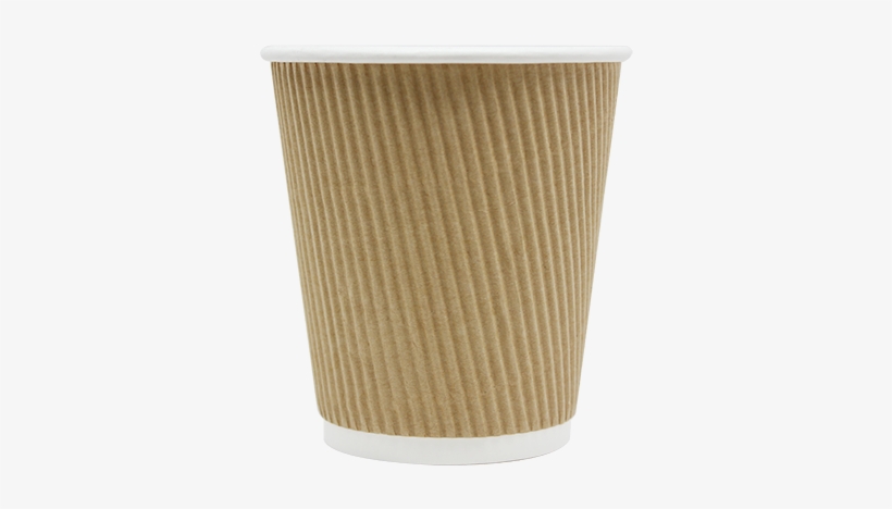 10 Oz Paper Cups Kraft - Karat 10oz Ripple Paper Hot Cups - Kraft (90mm) - 500, transparent png download