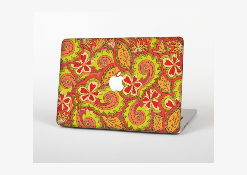 The Retro Red And Green Floral Pattern Skin Set For - Wallet, transparent png download