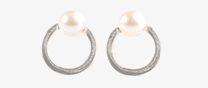 Paparazzi "glam Dunk" Silver Circle White Pearl Post - Paparazzi Glam Dunk Silver, transparent png download