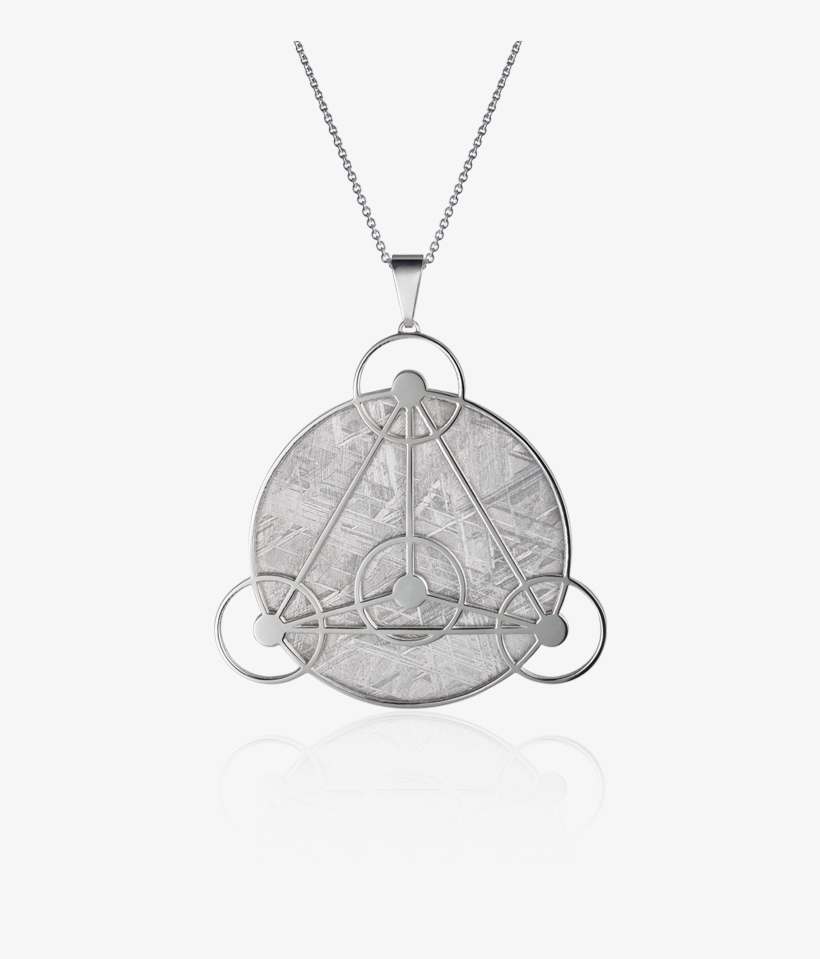Meteorite Crop Circle Geometry Pendant In Silver - Locket, transparent png download