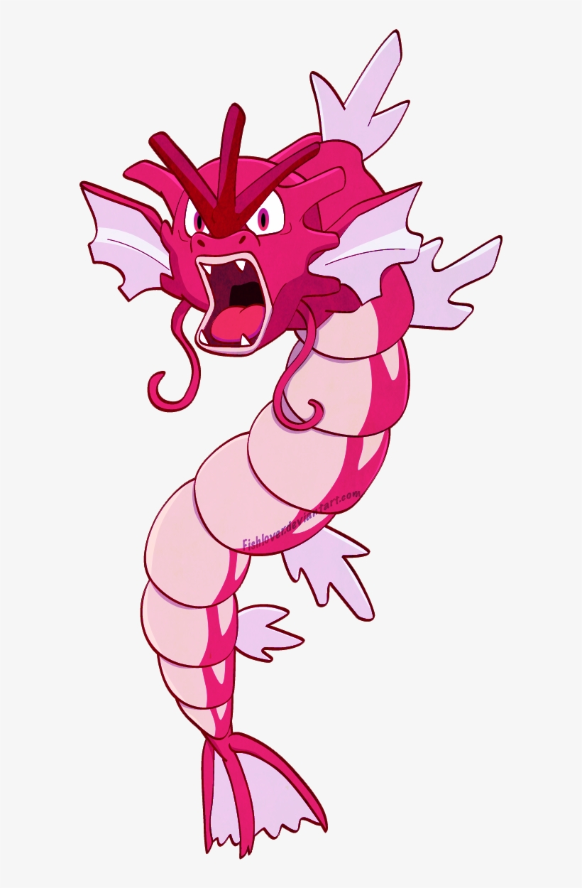 Red Gyarados - Pink Gyarados, transparent png download