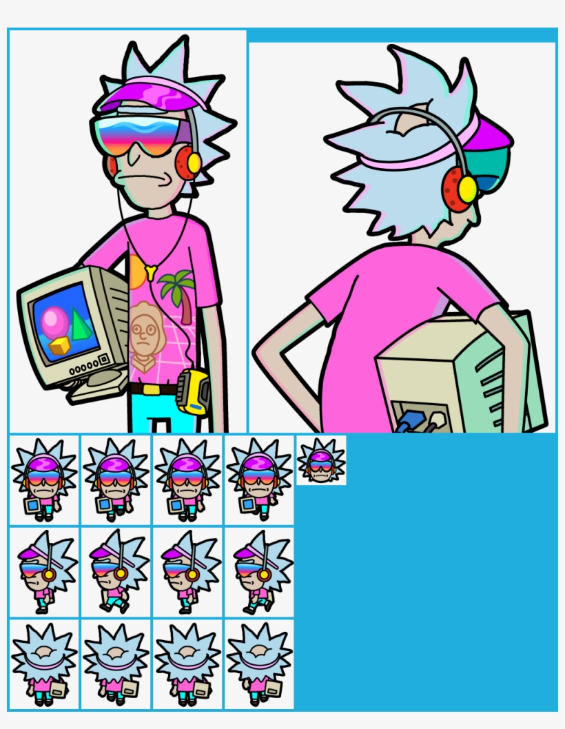 Vaporwave Clipart Purple - Vaporwave Rick Pocket Mortys, transparent png download