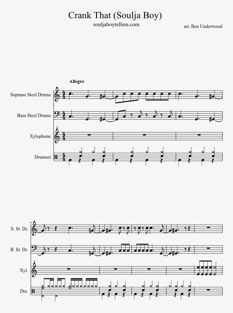 Crank That Sheet Music Composed By Arr We All Stand Together Sheet