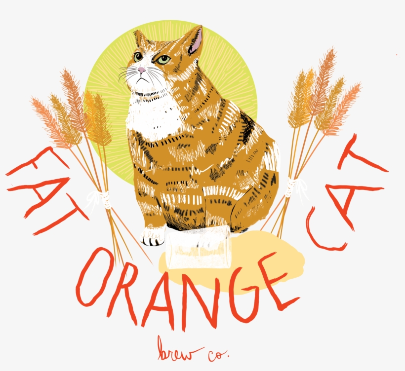 Fatorangecat Noblk - Fat Orange Cat Brewery Logo, transparent png download