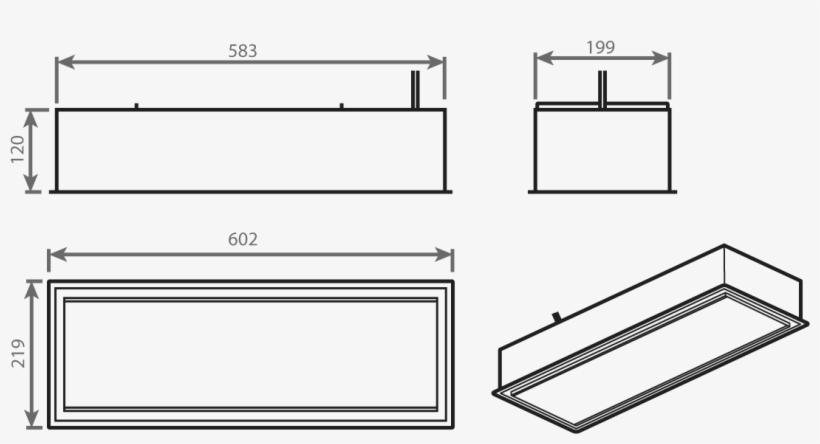Kado Aspect Flush Mount Glass Panel Heater Black - Heater, transparent png download
