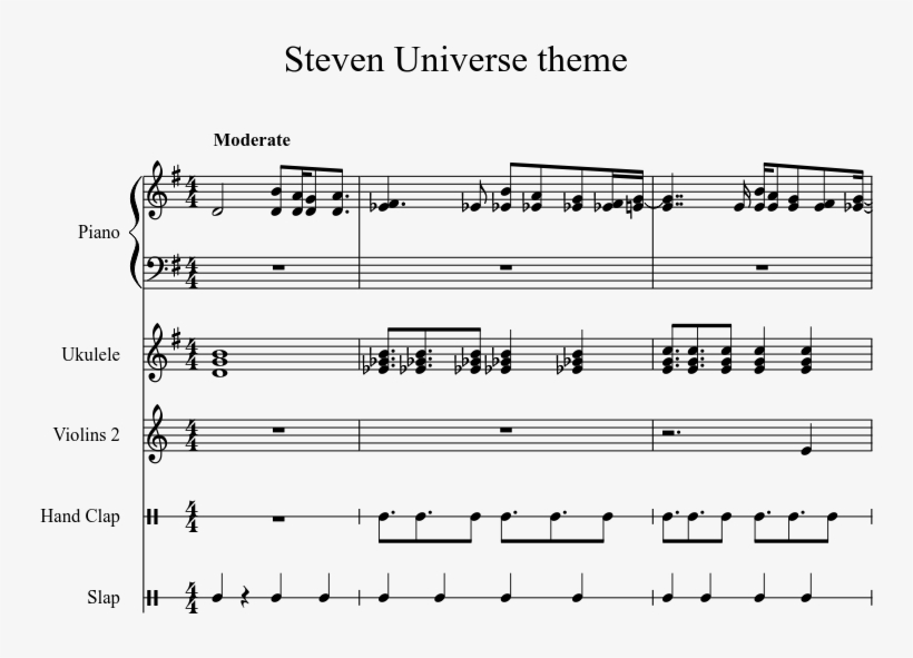 Steven Universe Theme Sheet Music 1 Of 2 Pages - Steven Universe Partitura, transparent png download