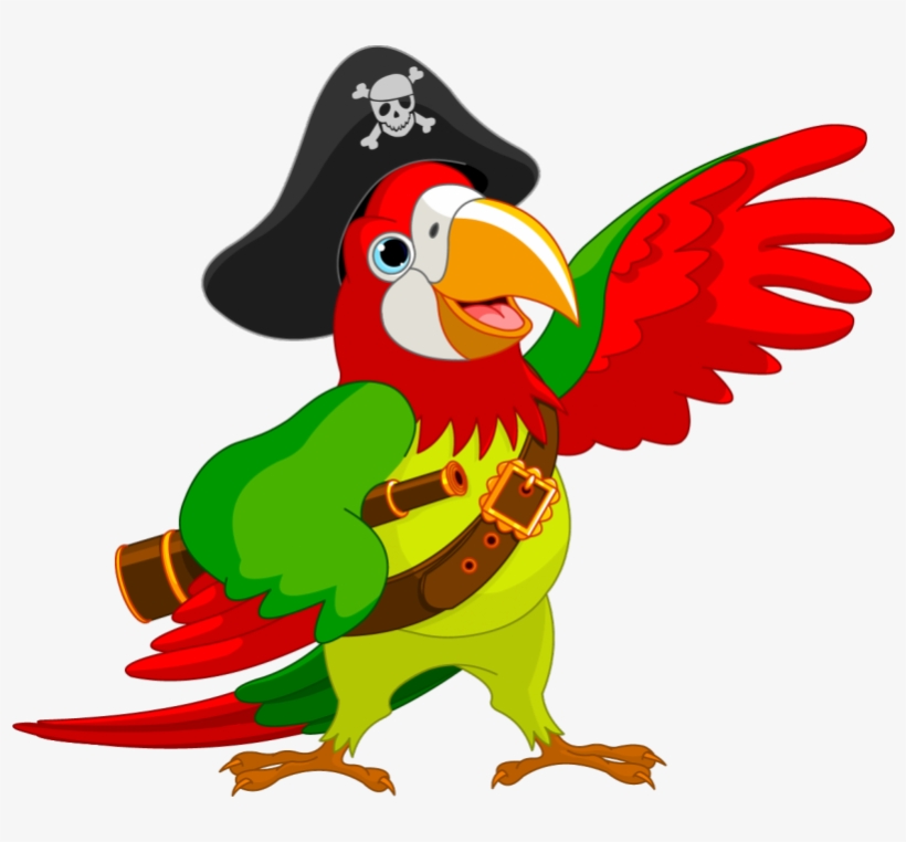 Banner Library Piracy Jack Sparrow Clip Art - Pirate Parrot, transparent png download