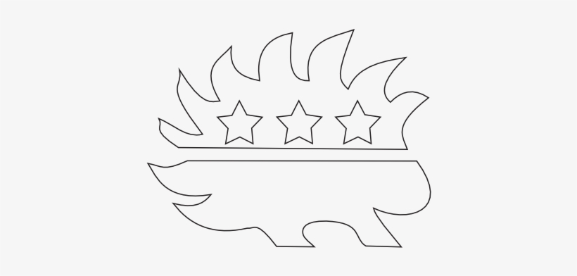 Black Outline Libertarian Porcupine 22 - Libertarian Symbol Black And White, transparent png download