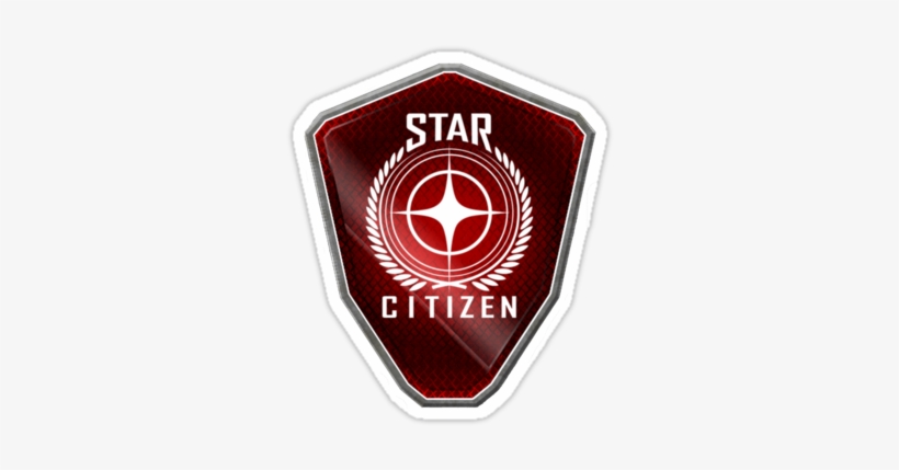 "star Citizen Logo, Red" Stickers By Longdude100, Redbubble - Star Citizen Game Card, transparent png download
