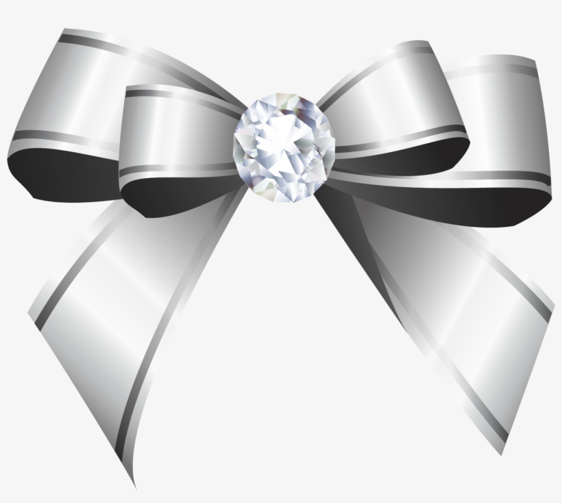 Jpg Black And White Silver Shoelace Knot Clip Art Hand - Silver Ribbon Png, transparent png download