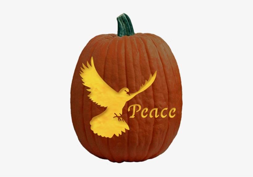 Peace Dove Pumpkin Carving Pattern - Vegetable Carving, transparent png download
